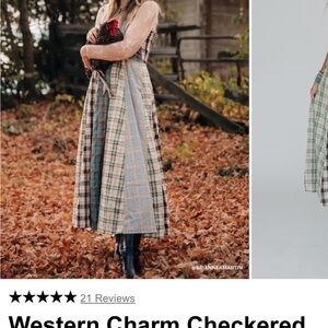 Three Bird Nest Mixed Plaid Maxi Dress